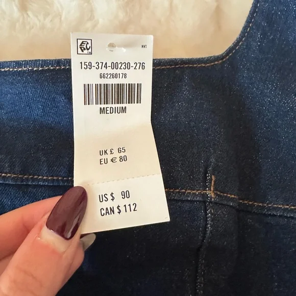 NWT Abercrombie Women’s Squareneck Bubble Hem Denim Mini Dress Size M - Picture 5 of 8